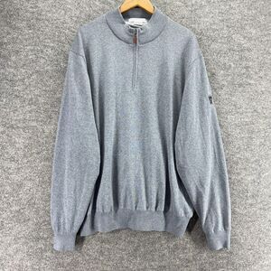 Martin Sweater Pullover Men 2XL Gray Knit Zipper High Neck Long Sleeve Wool